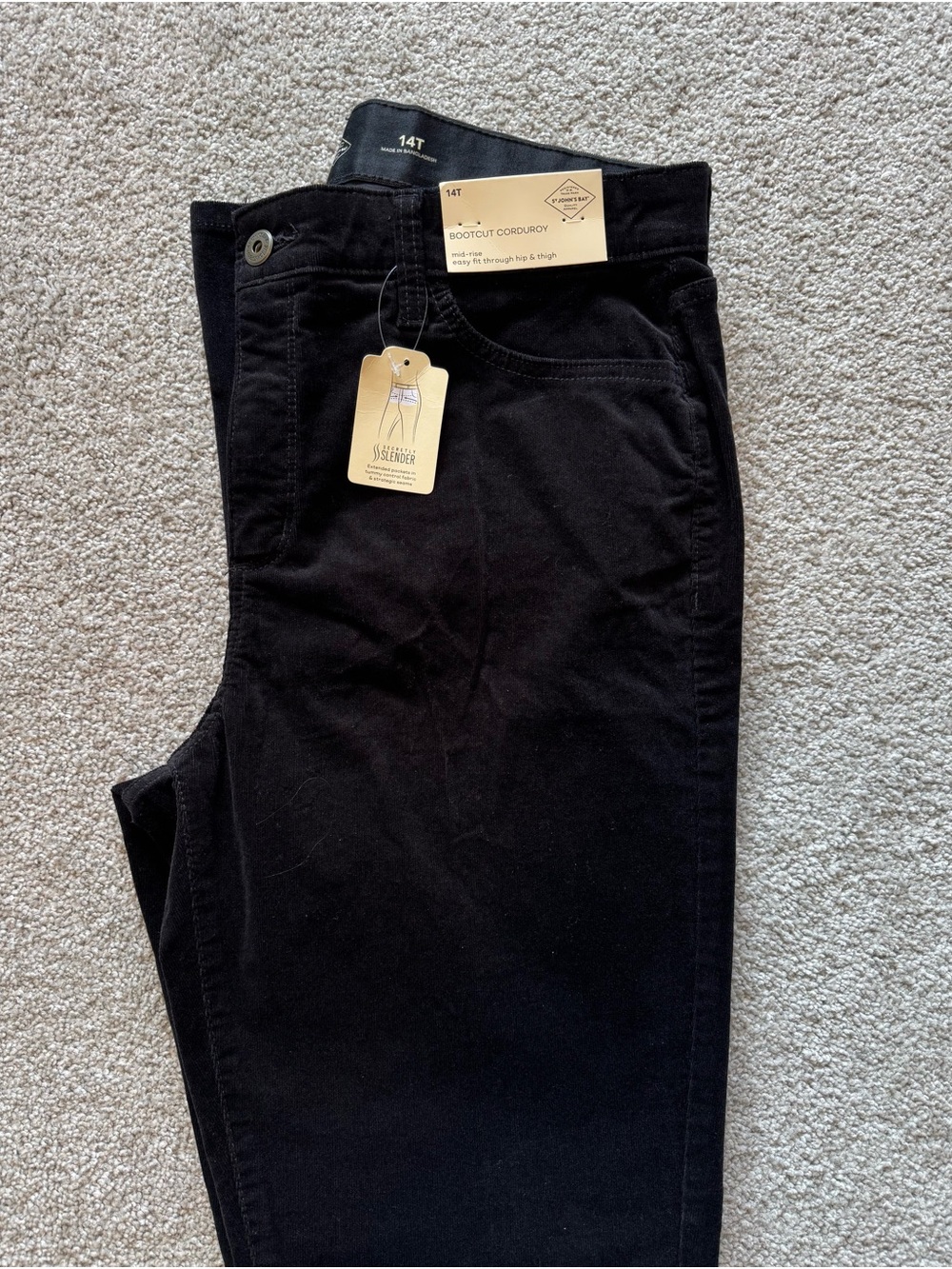 St. John's Bay Black Bootcut Corduroy Pants